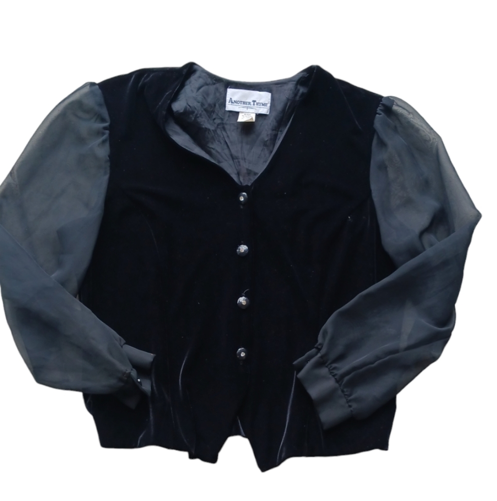 COPY - Suade Vintage blazer with sheer sleeves